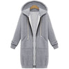 Hooded Long Sleeve Sweater Fleece Long Jacket